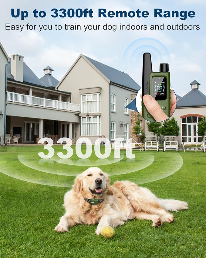 Jugbow 4200FT Dog Training Collar with Remote IPX8 Waterproof with 4 Training Modes, Rechargeable E-Collar for Lager Medium Small Dogs