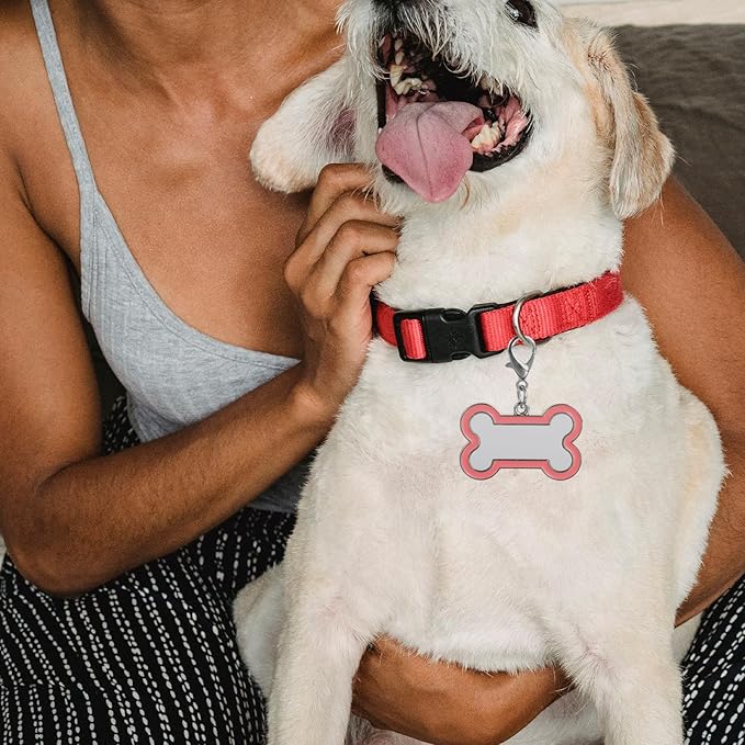VOSAREA DIY Stainless Steel Pet Id Tags Set Sublimation Dog Tag Blanks and Metal Double-Sided Pendant for Custom Pet Supplies