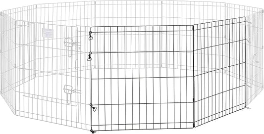 MidWest Homes for Pets Universal Pet Playpen 2-Panel Extension Kit | Fits Metal 24-Inch Dog Pens | Kit Measures 24H x 47.50W Inches| Includes 4 Thumb Snaps, 2 Ground Stakes
