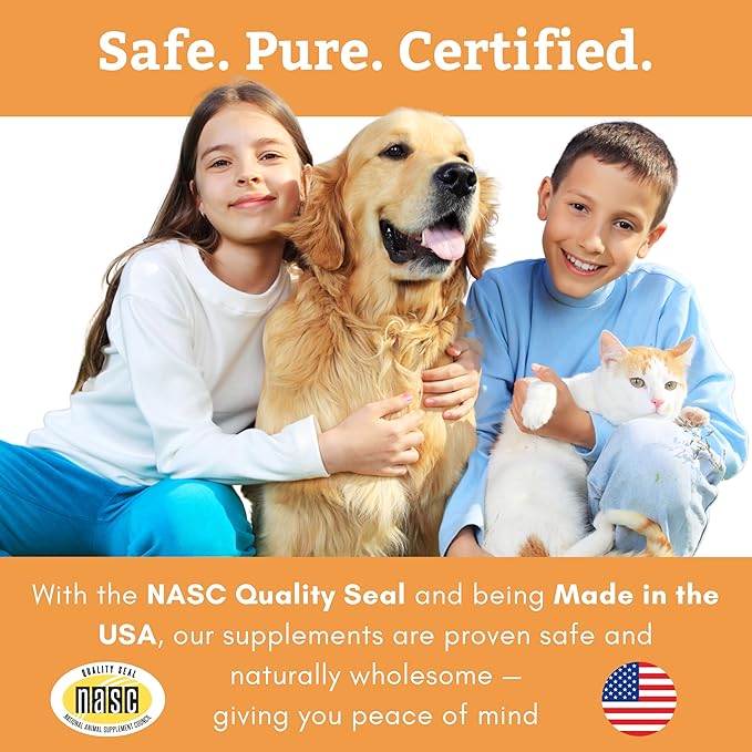 Wholistic Pet Organics Colostrum for Dogs & Cats - Bovine Colostrum Powder - Cat & Dog Allergy Relief, Immune Support & Itching Skin Relief - Cat and Dog Vitamins for Itchy Skin - 1 oz - 70 Scoops