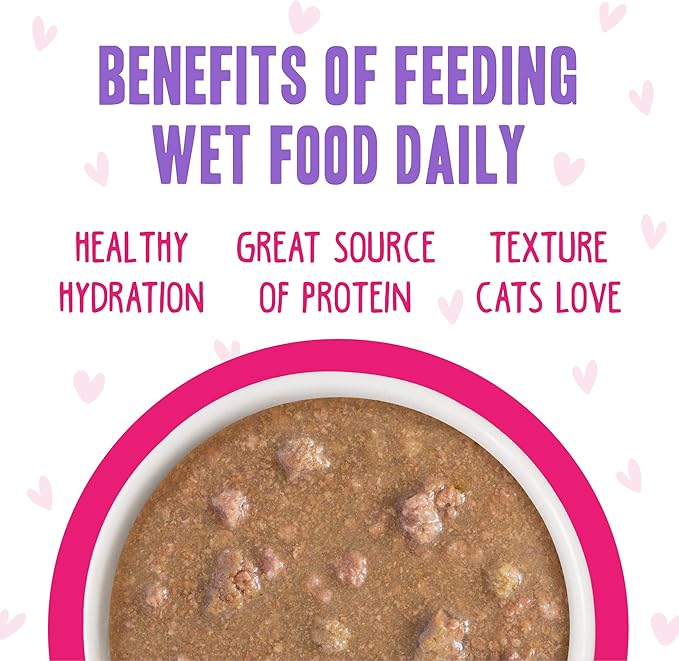 Weruva B.F.F. OMG - Best Feline Friend Oh My Gravy! Cupid's Crush Natural Grain-Free Wet Cat Food Variety Pack, 2.8oz Can (Pack of 18)