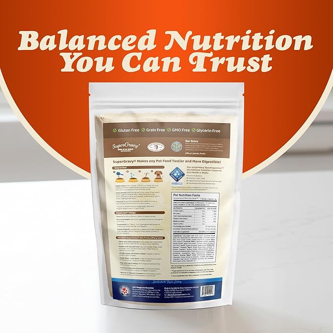 CLEAR CONSCIENCE PET® Bon A' La Goat™ SuperGravy® Natural Dog Food Gravy Topper, Hydration Broth Mix, Gluten and Grain Free Kibble Seasoning Powder Topper for Picky Eaters (18 oz. (120 Scoop))