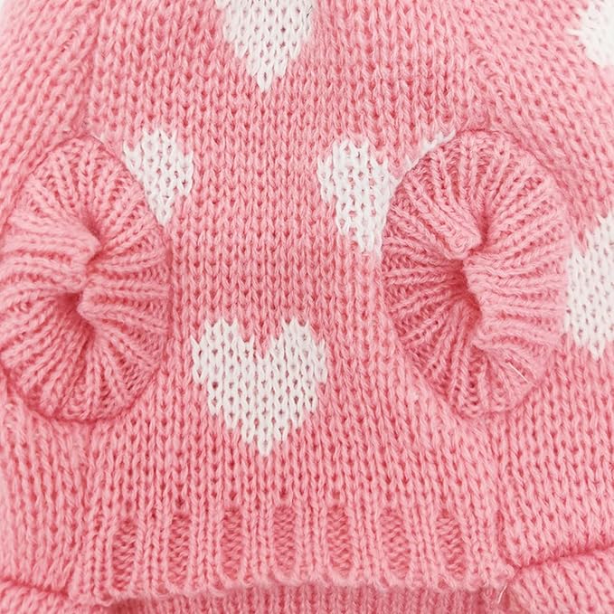 Lovely Heart Pattern Designs Dog Sweater Dress for Valentines Day Small Pet Winter Knitwear Birthday Gift Supply Knitdress