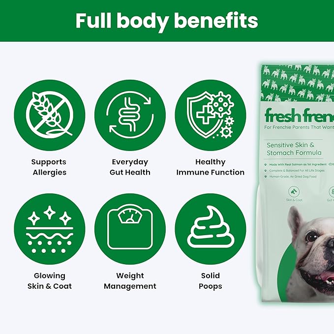 Air-Dried Dog Food for French Bulldogs - 4lb - Salmon, Superfoods, Probiotics - Hypoallergenic & Grain-Free
