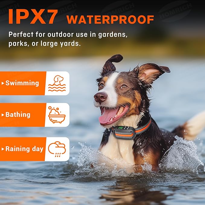 Homrich 2 in1 GPS Wireless Dog Fence, Electric Dog Fence, IPX7 Waterproof Pet Containment System with 3 Training Modes Invisible Fence with 2 Replacement Collars for Dogs Over 8 Lbs Outdoor Use