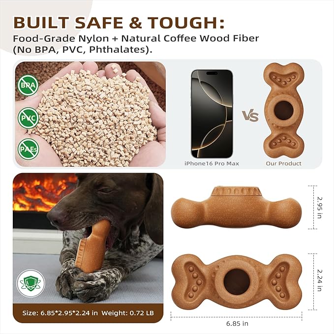 SHINKAI Refillable Frozen Dog Toy to Keep Them Busy - Tough Chew Toys for Aggressive Chewers, Ice Cream Holder Freezebone with Mold Cups, Reduces Anxiety & Destructive Behavior