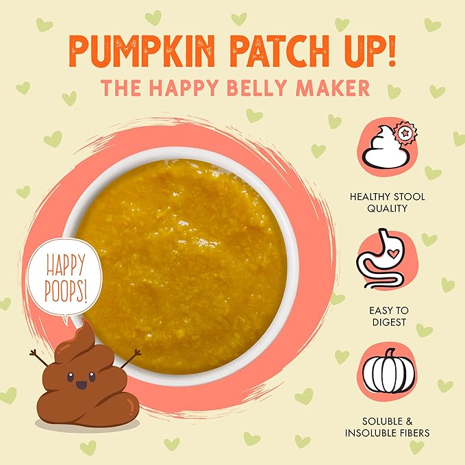 Weruva Pumpkin Patch Up!, Pumpkin with Ginger & Turmeric for Dogs & Cats, 2.8oz Pouch (Pack of 12)