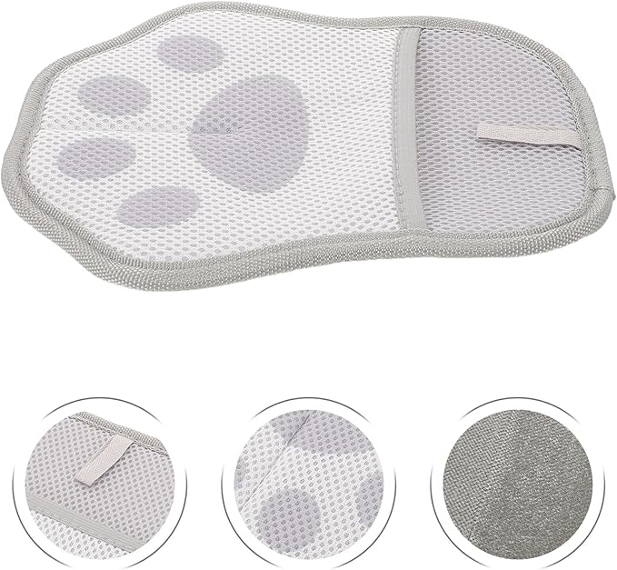 VALICLUD 3pcs Pet Hair Removal Grooming Gloves Static Hair Remover Mitts Gray Reusable for Shedding Bathing and Pets