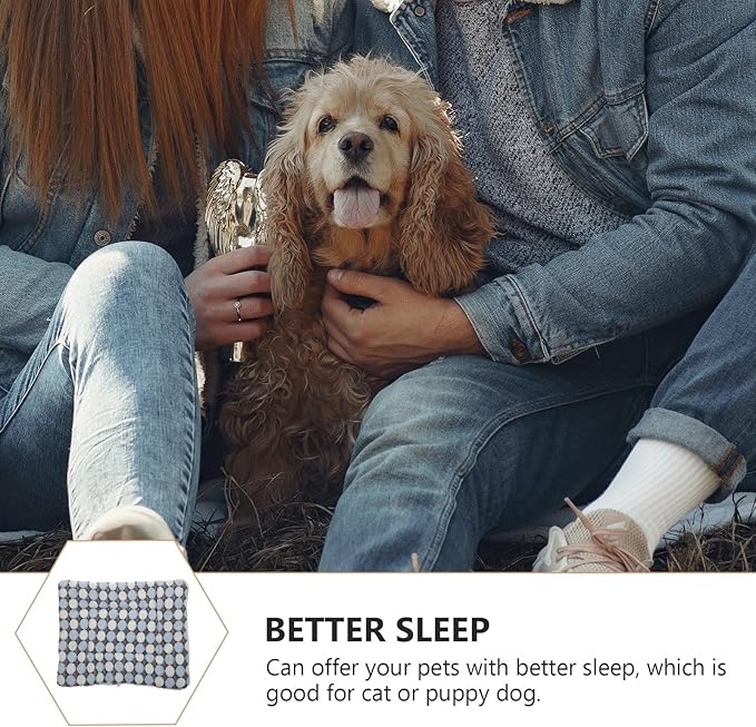 2pcs Blue Polka Dot Pet Sleeping Mats, Fluffy Dog Blanket and Comfortable Crate Mat, Warm Sofa Cushion Pad for Dogs and Cats, Indoor Winter Pet Bed Supplies