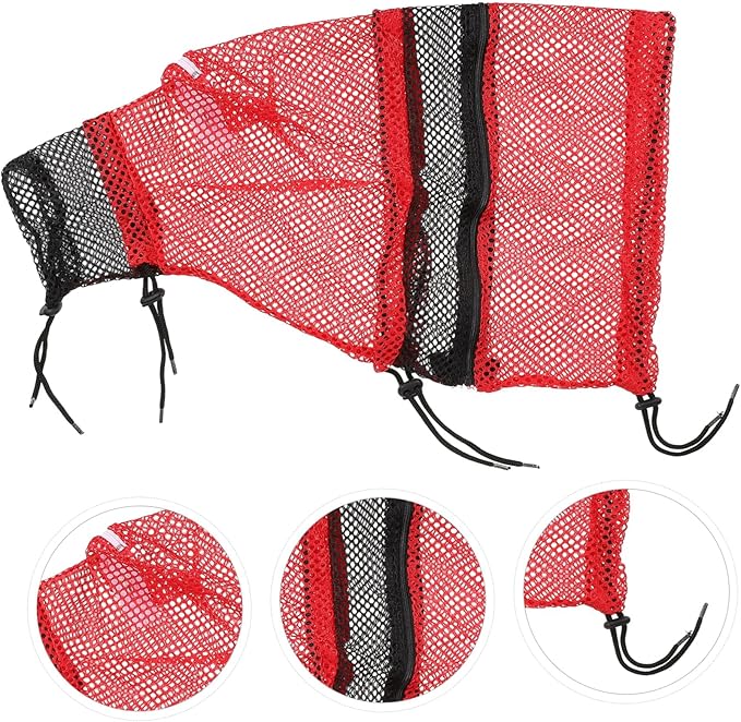 2 PCS Cat Grooming Bag, Mesh Restraint for Bathing and Nail Trimming, Red and Black, Adjustable