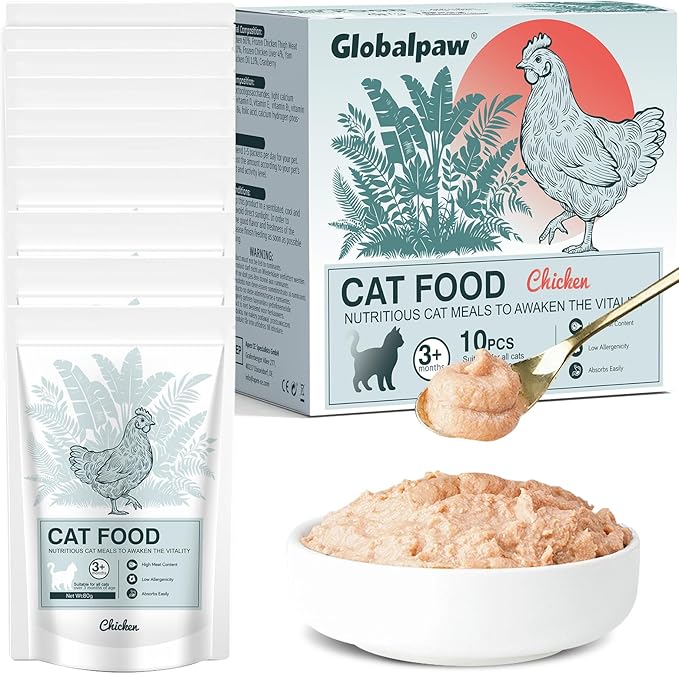 Chicken Stew for Cats Creamy Cups, Side Dish/Topper with Vitamin E, Chickens Recipe Wet Cat Food, Wet Cat Food Pate