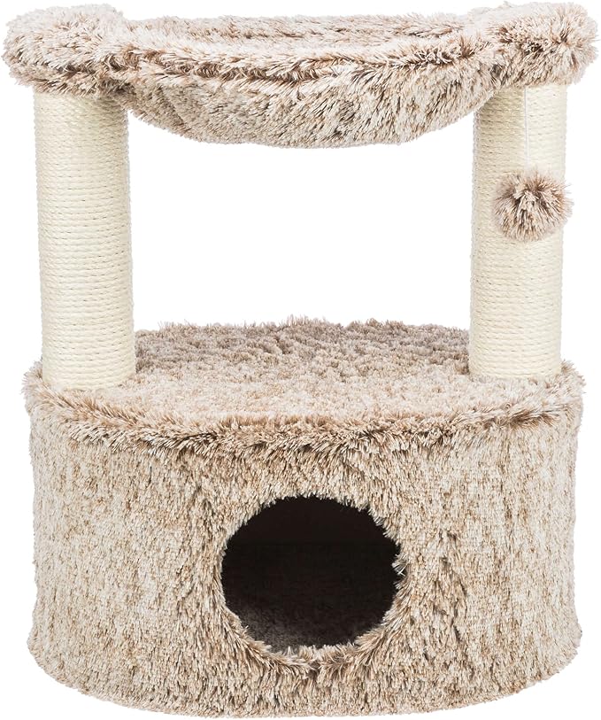 TRIXIE Gerado Cat Tree with Hammock, Condo, Scratching Post, Cat Toy