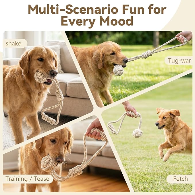 Puppy Chew Toys for Teething Relief, Dog Rope Toys for Small and Medium Dogs, Dental Chew Rope for Training, L Size