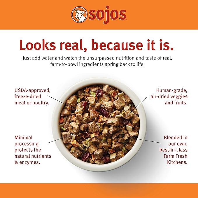 SOJOS Complete Beef Recipe Dehydrated Dog Food, 1.75 lb, Yellow