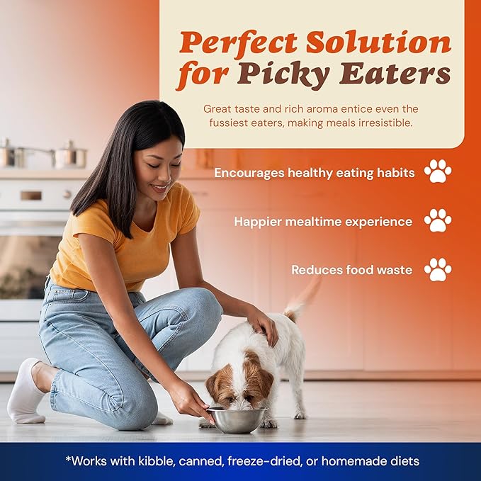 CLEAR CONSCIENCE PET® Arfredo™ SuperGravy® Natural Dog Food Gravy Topper, Hydration Broth Mix, Gluten and Grain Free Kibble Seasoning Powder Topper for Picky Eaters (2.1 oz. (14 Scoop))
