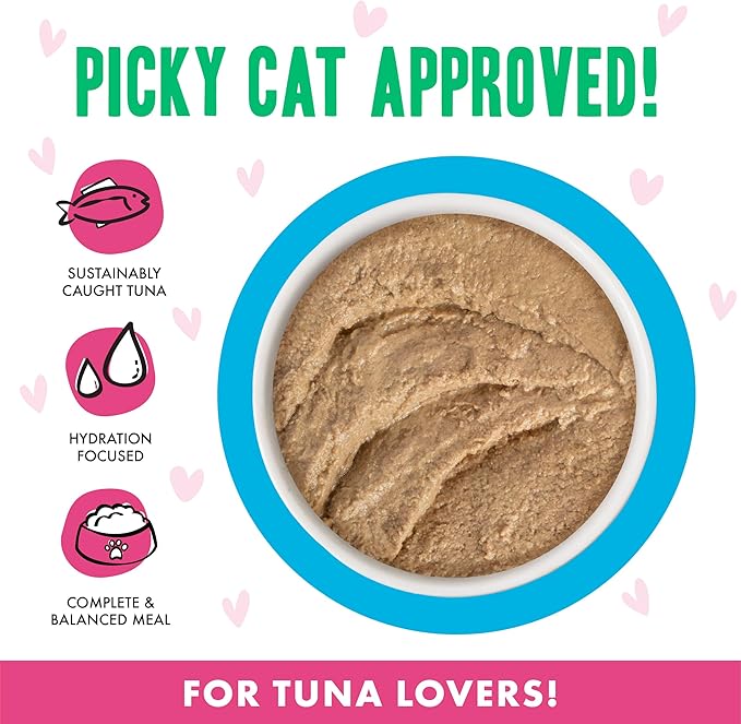 Weruva B.F.F. Play - Best Feline Friend Paté Lovers, Aw Yeah!, Tuna & Chicken Check Please! with Tuna & Chicken, 5.5oz Can (Pack of 8)