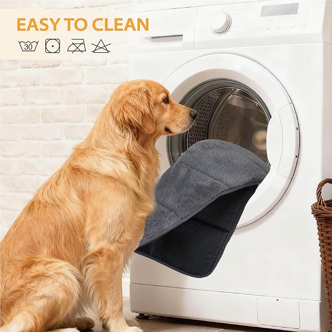 Dog Crate Pad for Medium Dog - 30x20 Memory Foam Dog Bed, Washable & Anti-Slip Dog Bed Mat, Ultra Soft Kennel Pad for Dogs Cozy Sleeping Mat, Grey