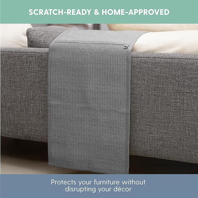 The Cat Ladies Cat Scratch Furniture Protector Mat - Couch Protector from Claws - Anti Scratch Furniture Protectors from Cats Scratching - Sisal Scratcher Pad - Grey
