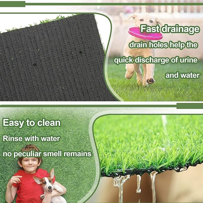 Artificial Grass for Dogs Pee Tray Fake Grass Mat for Professional Puppy Potty Trainer Replacement Dog Grass Pad for Indoor and Outdoor (29.1x19.6 Inch(Pack of 2))
