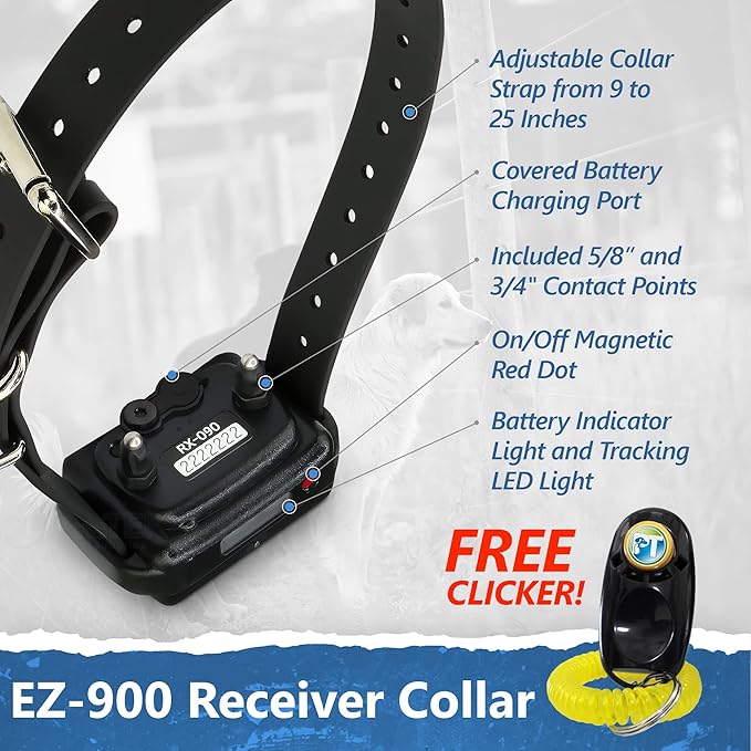 Educator EZ-900 E Collar for Dog Training with Remote - 1/2 Mile Range, Waterproof, 256 Blunt Stimulation Levels, Tone or Vibration Mode, Night Tracking Light for Small, Medium & Large Dogs