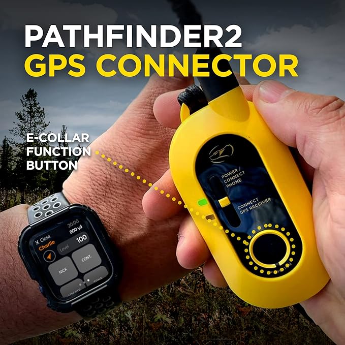 Dogtra Pathfinder 2 GPS Tracker e Collar + Titanium Contact Points 3/4" | 9 Mile, LED Light, No Monthly Fees, Waterproof, Smartwatch Control, Satellite Tracking, Multiple Dogs, Smartphone Required