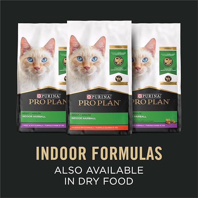Purina Pro Plan Indoor Cat Food Indoor Balance Grilled Salmon Entree in Sauce - (Pack of 24) 3 oz. Pull-Top Cans