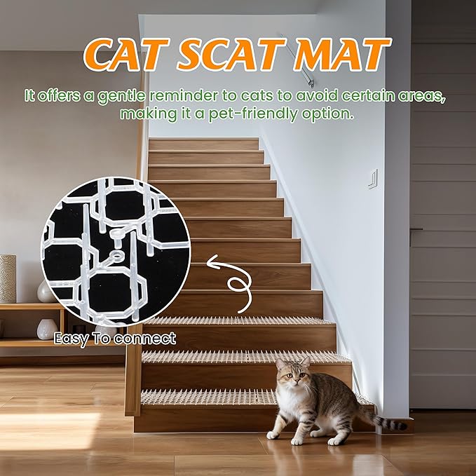 Clear Scat Mat for Cats 16 x 13 Inch, 10 Pack Transparent Cat Deterrent Mat with 1 Inch Spikes, Indoor Outdoor Pet Training Mat to Keep Cats Off Sofa, Counter & Garden