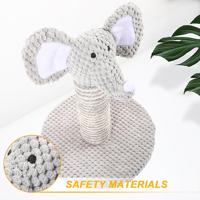 BESPORTBLE Elephant Shaped Cat Scratching Post Vertical Kitten Scratcher Wear-Resistant Floor Scratching Pole Indoor Cat Activity Tower