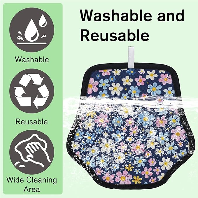 Beautiful Floral Electrostatic Pet Hair Removal Glove for Cats & Dogs - Reusable Grooming Mitt for Couch, Carpet, Car Seat & Laundry - Large 9x9 Inch
