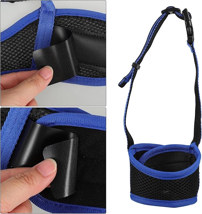 Toyvian Adjustable Puppy Muzzle Blue M 14-20cm Breathable Dog Mouth Cover Anti-Barking Walking Mask Small Dog Chew Prevention Pet Supplies