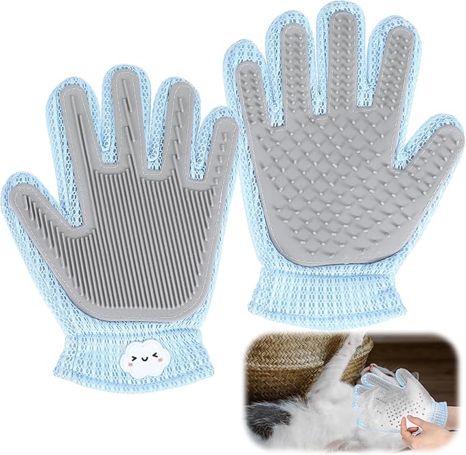 1PCs Cat Grooming Gloves Pet Hair Remover Glove Washing Bath Glove for Cat Dog Pet Grooming Glove for Shedding, Massage Cat Grooming Gloves for Hair Removal