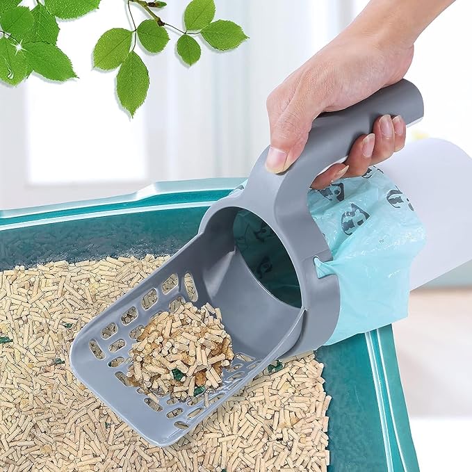 Cat Litter Shovel, Pet Poop Shovel Litter Scoop Cat Litter Sand Shovel with Storage Box Cat Litter Sifter Scooper System
