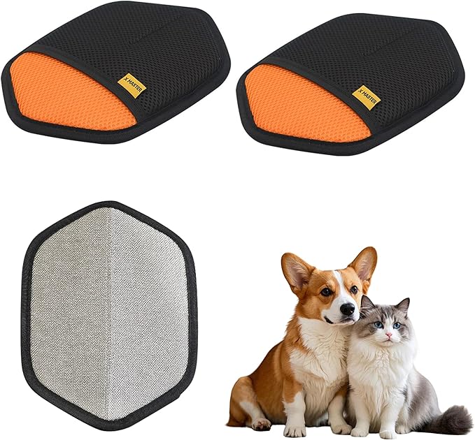 2 Pcs Pet Hair Removal Glove for Dogs Electrostatic Pet Gloves Hair Removal for Cats Animal Fur Grooming Mitt Reusable Magic Brush Hair Remover Tool for Carpet, Clothing, Laundry, Couch, Car Seat
