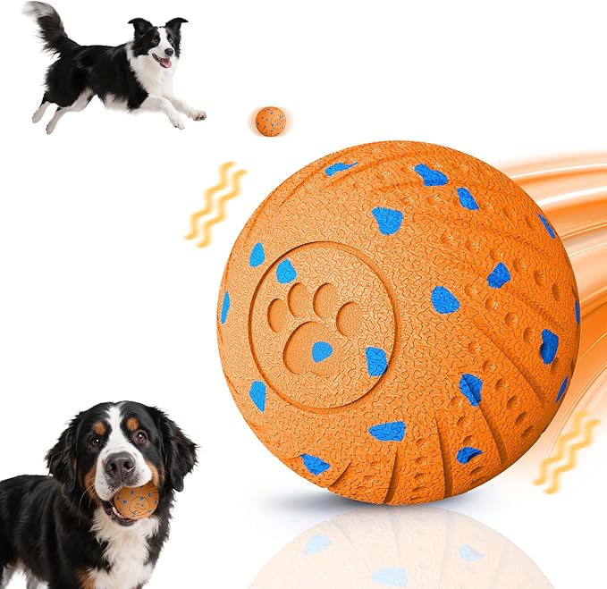 Smart Dog Ball: Automatic Bouncing, Vibration and Jumping Action Interactive Toy, Durable Duraspin for Aggressive Chewers, Rechargeable, for Indoor & Outdoor Use Orange.