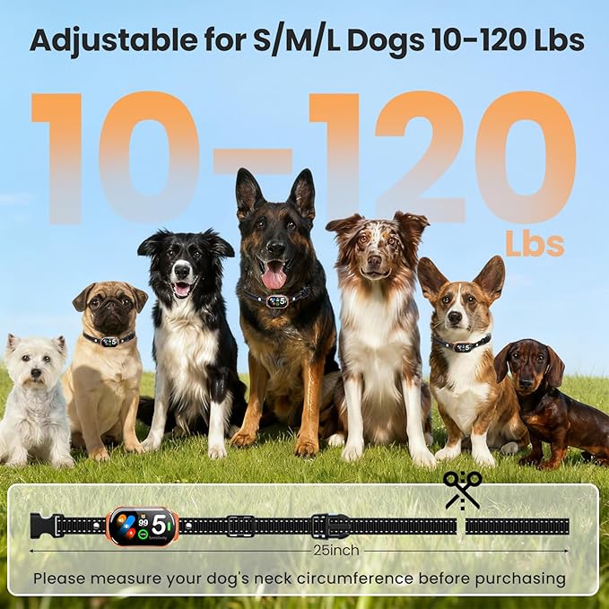 Upgraded Dog Bark Collar, NATGOVOD Smart Barking Collar with 5 Modes & 5 Adjustable Sensitivity & Bark Counter, Waterproof Automatic Shock Collar for Small Medium Large Dogs 10-120lbs