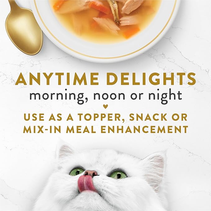 Purina Fancy Feast Lickable Wet Cat Food Broth Topper Classic With Tuna, Anchovies and Whitefish - (Pack of 16) 1.4 oz. Pouches