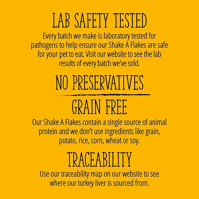 Raised Right Turkey Shake A Flakes, Single Ingredient Meal Topper for Dogs & Cats, 4.5 oz., Brown