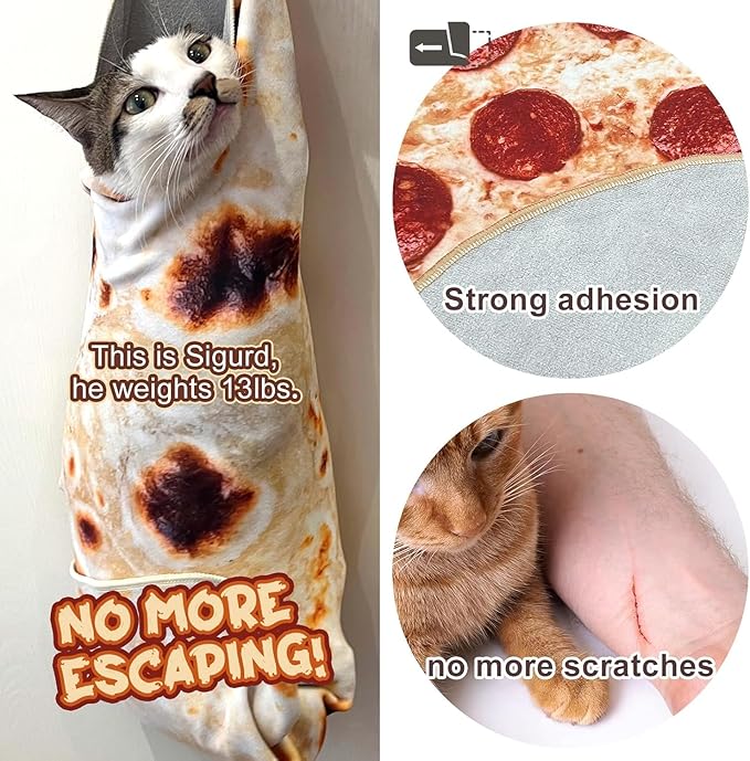 Ohjijinn Cat Wrap for Cutting Nails, Tortilla Blanket Pet Supplies Cat Washing Bag, Burrito Blanket Cat Restraint for Nail Clipping, Multifunctional Pet Tool Gifts for Cat Lovers
