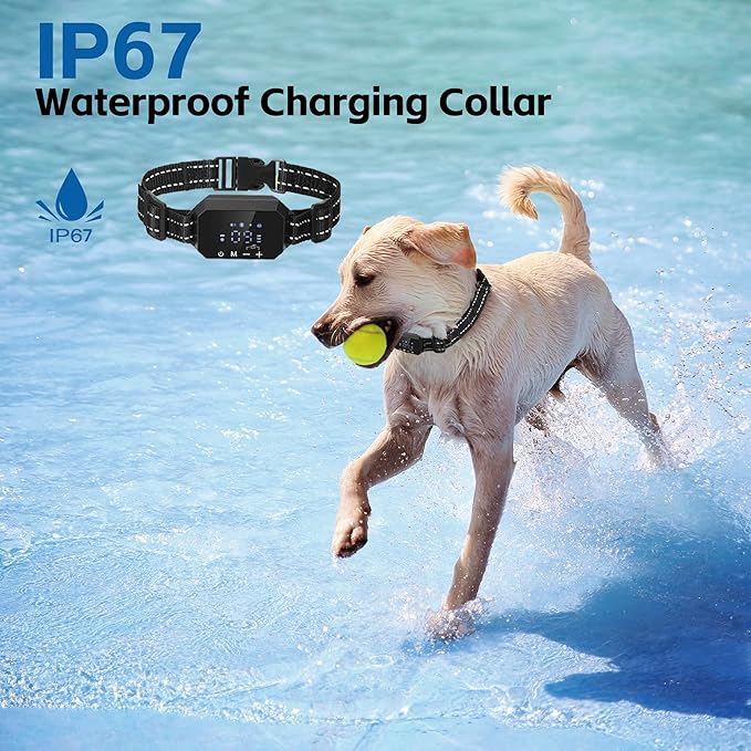 Wireless Dog Fence, GPS Dog Collar System with 3 Warning Modes, Outdoor Use Rechargeable Wireless Pet Fence, Range 98-3280 FT