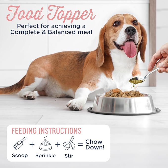 Side by Side Duck Bowl Booster - Cooling Freeze-Dried Dog Food Topper for All Breeds - Made with Nutrients & Whole Raw Foods Toppers for Dogs - No Artificial Additives or Fillers (4 oz.,2-Pack)