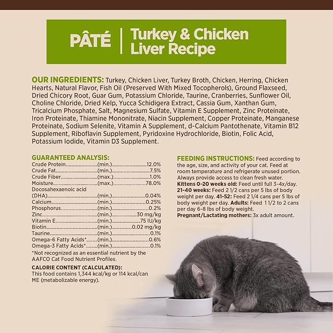 Wellness CORE Pate Kitten Wet Cat Food,Natural,Protein-Rich,Grain Free,3 Ounce (Turkey & Chicken Liver),(Pack of 24)