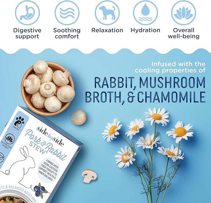 Side by Side Pork & Rabbit | Beef & Salmon Stew - Wet Dog Food & Dog Food Topper - Made with Nutrients & Whole Raw Ingredients - Human-Grade, No Artificial Additives or Fillers (12.5 oz, 4-Pack)