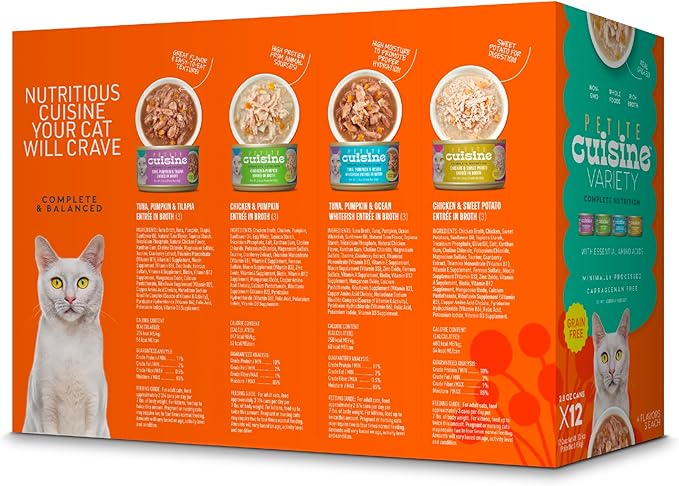 PETITE CUISINE Whole Foods Wet Cat Food, Variety Pack, 2.8 oz. Can (12 Count)