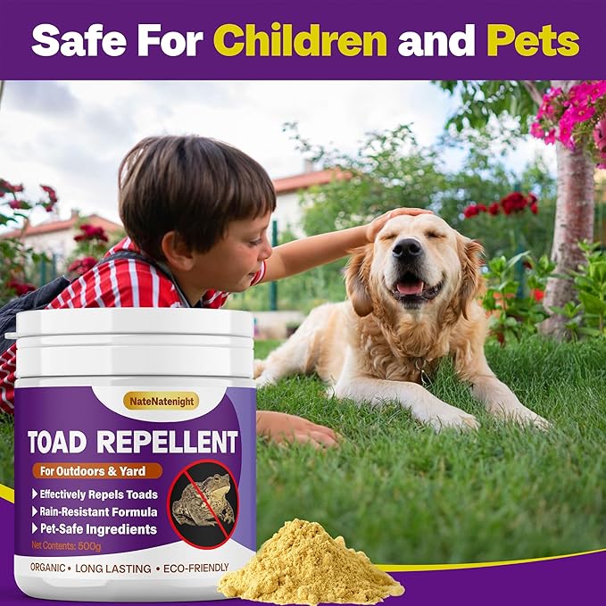 Toad Repellent, Powerful Formula to Keep Frogs and Toads Out of Your Yard & Outdoor Spaces, Safe for Dogs & Pet, 500g Powder