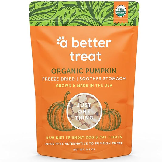 A Better Treat – Freeze Dried Organic Pumpkin Dog and Cat Treats, Organic, Single Ingredient | Natural, Healthy, Diabetic Friendly | Made in The USA…
