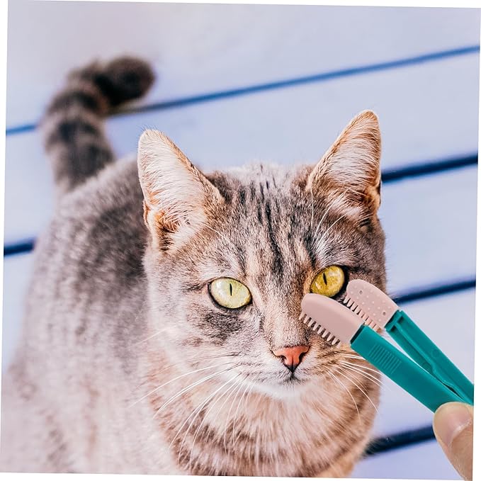 Kisangel 2Pcs Cat Grooming Comb for Kitten Lightweight Tear Brush Non Slip Design for Easy Use for Removing Dead Hair and Floating Fur