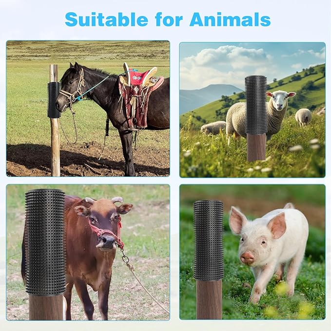 2 pcs Horse Cattle Scratchers, Horse Scratching Post, Super Soft Massage Brush Kit for Equine Bovine, Scratching Itch Relief Pad for Small Farm Animal Goat Sheep Cow Dog