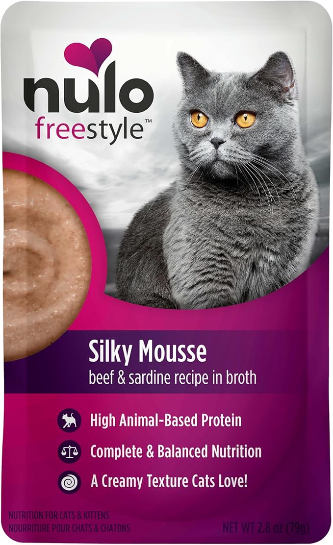 Nulo Freestyle Wet Cat Food 24 Pack Mousse, Smooth As Silk Texture with High Animal-Based Protein for Complete and Balanced Nutrition Your Kitten to Senior Cat Will Crave