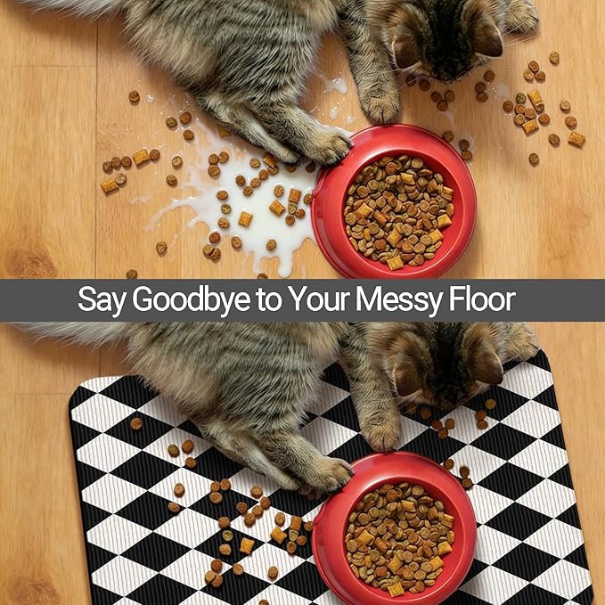 Dog Food Mat, Absorbent Waterproof Non-Slip Pet Cat Bowl Feeding Mat for Food & Water Pet Supplies 12 * 20"