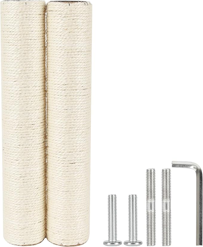7.4cm 2.91in Diameter Cat Tree Scratching Post Replacement Sisal Pole Parts for Cat Tower (M8, 15.75in/40cm)
